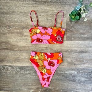 NWT Aerie Longline Scoop Bikini Top & High Cut Bottom